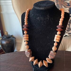 #131 - LIVE SHOW - Brown Beaded Statement Necklace